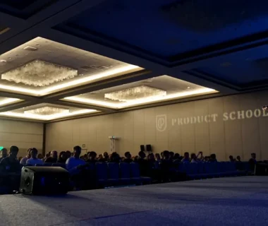 woman standing on stage