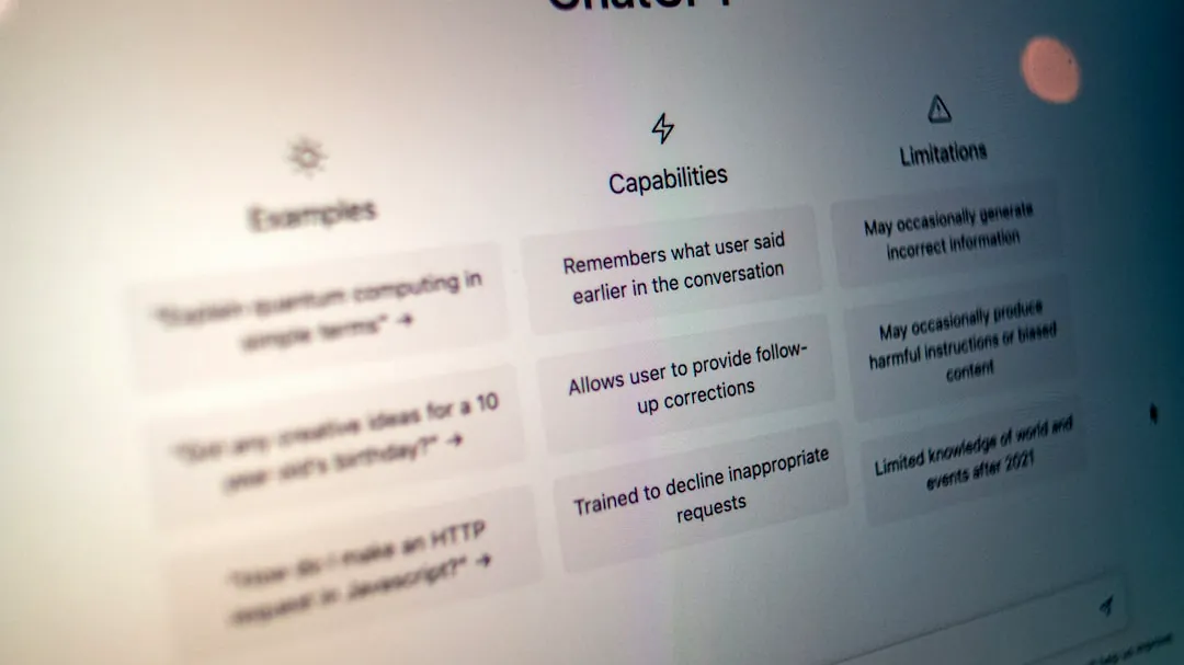 a computer screen with a bunch of words on it