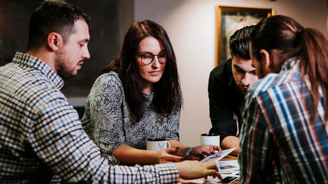 man and woman sitting at the table