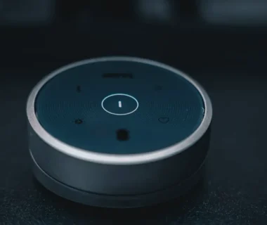 a close up of a smart device on a table
