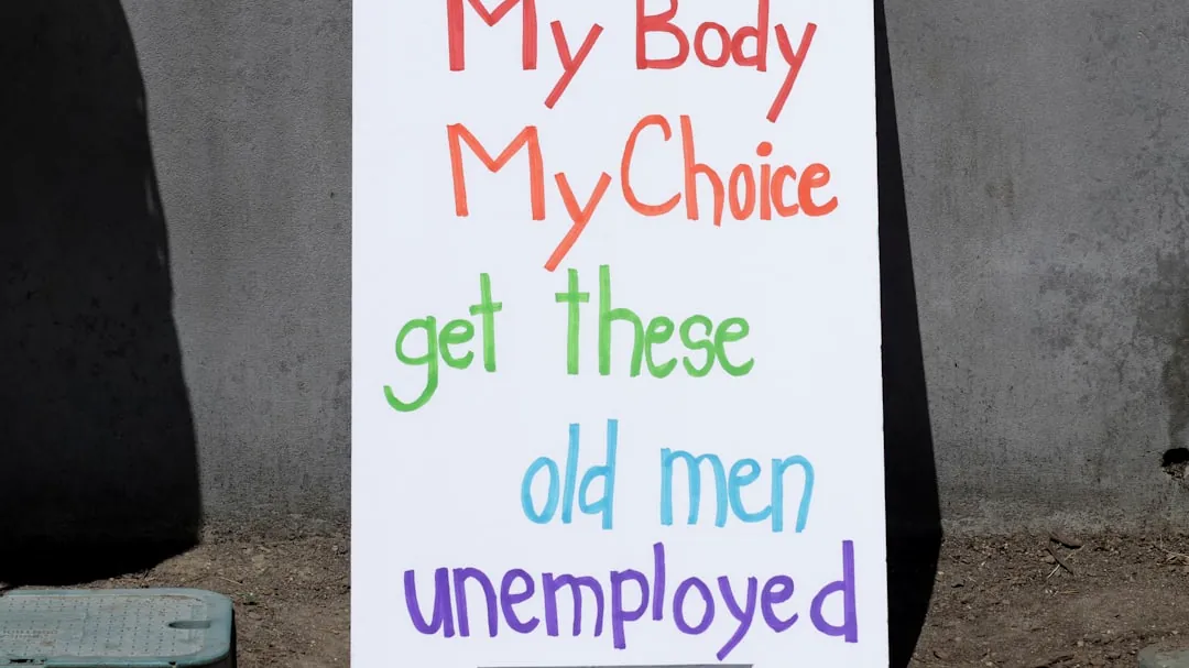 a sign in front of a door