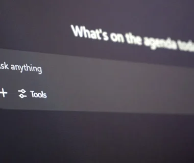Digital interface with "ask anything" prompt.