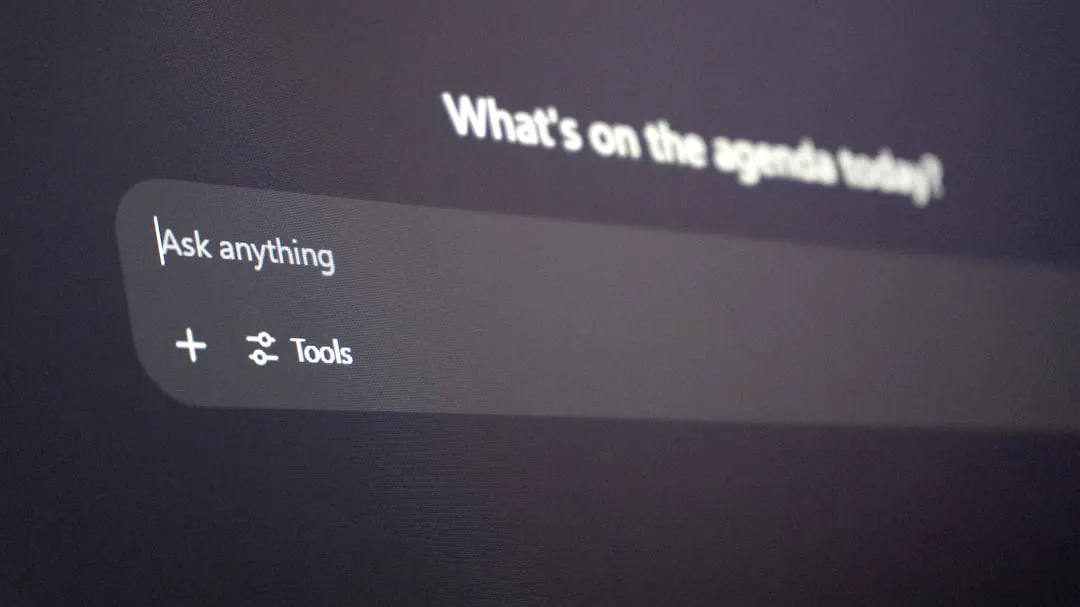 Digital interface with "ask anything" prompt.